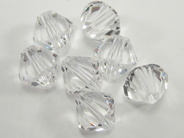 10pcs. 6mm CRYSTAL UNFOILED BICON BEADS by European